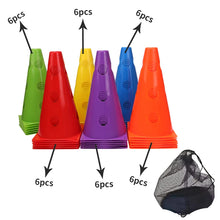 Load image into Gallery viewer, 12PCS 18PCS 24PCS 30PCS 36PCS Durable  Mark Cones Football Agility Training Sport  with Hole