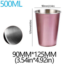 Load image into Gallery viewer, 350/500ml Stainless Steel Cups Household Office Bar Kitchen Drinks Coffee Tumbler Tea Drinking Beer Mug Metal Travel Drink Cup