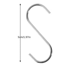 Load image into Gallery viewer, 10pcs Stainless Steel S Shaped Hook Kitchen Bathroom Clothing Hooks Multi-functional Metal Hanging Hook