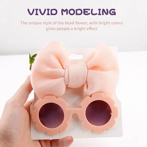 2 PCS Kids Bow Hairpin Mirror Set UV Eye Protection Hair Accessory Baby Gift