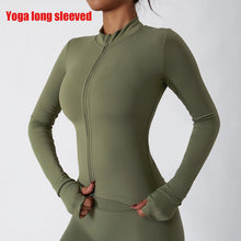 Load image into Gallery viewer, Yoga Long Sleeve Sports Jacket Women's Zip Fitness Yoga Shirt Slim Fit Gym Top Activewear Running Coats Workout Cycling Clothes