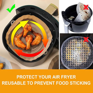 Air Fryer Silicone Baking Tray Reusable Non-Stick Round Oven Liner Mat Dropshipping