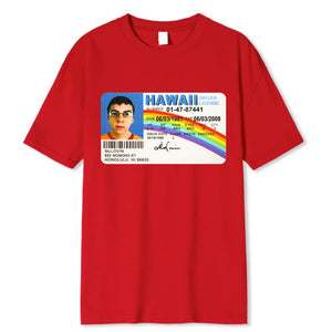 McLovin ID Card T-Shirt Men's Cotton Geek Tee Unisex Summer Superbad Shirt