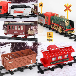 Remote Control Steam Train Set - Classical Electric Railway Christmas Toy