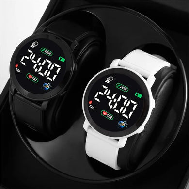 Couple LED Digital Watches Sports Military Silicone Men Women Electronic Clock