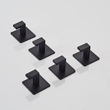 Load image into Gallery viewer, Self-Adhesive Black Wall Hooks: Key, Clothes, and Towel Organizer Set