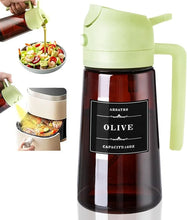 Load image into Gallery viewer, 2-in-1 Glass Oil Dispenser &amp; Sprayer 16oz Leakproof Olive Oil Bottle for Cooking Air Fryer BBQ Baking Salad