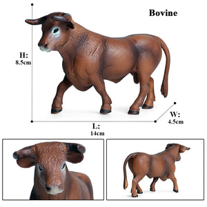 Cute Farm Animals Milk Cow Cattle Calf Angus Bull OX Buffalo Model Action Figures Toy