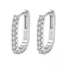 Load image into Gallery viewer, 925 Sterling Silver  Circle Hoop Earrings for Women Fashion Luxury  Crystal Zirconia Earrings Party Wedding Versatile Jewelry