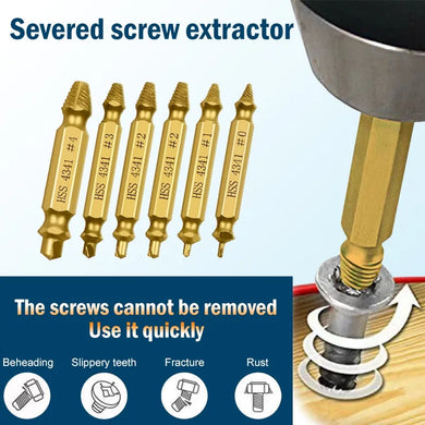 Double Head Screw Extractor Set - 4341 Hexagon Drill for Broken Bolt & Wire Removal