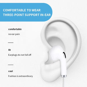 White Wired Headset with Microphone In-Ear Game Mobile Computer Recording 3.5mm