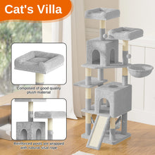 Load image into Gallery viewer, 158cm Multi-Level Cat Tree with Scratching Board &amp; Post - Stable Cat Tower with Perch, Large Pet Playhouse