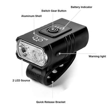 Load image into Gallery viewer, USB Rechargeable Bike Light: T6 LED 1000LM Headlamp for MTB Cycling