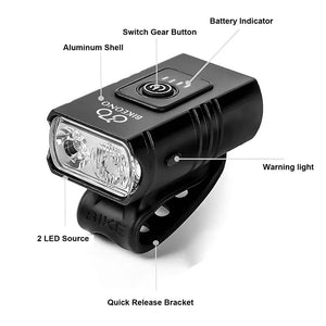 USB Rechargeable Bike Light: T6 LED 1000LM Headlamp for MTB Cycling