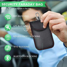 Load image into Gallery viewer, Faraday Bag for Key Fob Cage Protector Car RFID Signal Blocking Key Fob Protector Anti-Theft Pouch Double-Layers of Carbon Fiber