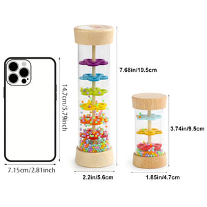 Wooden Rain Sound Tube Rainmaker Instrument - Hourglass Music Shaker Toy