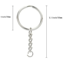 Load image into Gallery viewer, 30PCS Split Key Ring Chain Silver Metal Parts Jump Rings Connector DIY Jewelry