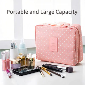 Waterproof Travel Makeup Bag Multi Compartment Organizer for Women/Girls