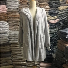 Load image into Gallery viewer, 12 Colors Fleece Sweatshirt Long Cardigans Autumn Winter Female Long Sleeve Double Side Wear Flurry Loose Hoodie Coats Outwear