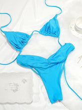 Load image into Gallery viewer, Sexy Folds Bikini Set Solid Micro Bikinis Women Swimsuit Female Triangle Swimwear Beach Wear Bathing Suit