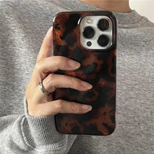 Load image into Gallery viewer, Retro Amber Texture Laser Phone Case For iPhone 17 16 Pro Max 15 14 13 12 11 XS XR 7 8 Plus 16E Stylish Leopard Print Soft Cover