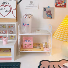 Load image into Gallery viewer, Desktop Stationery Rack Storage Holder Multi-Functional Plastic Shelf Makeup Organizer Office Dormitory Desk Organizer Shelf