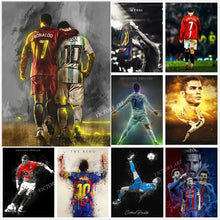 Load image into Gallery viewer, Messi &amp; Ronaldo Canvas Art – Football Star Wall Decor, Home Decoration Gift