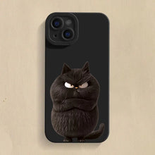 Load image into Gallery viewer, Funny Cool Cat Silicone Phone Case For iPhone 16 15 14 13 12 11 17 Pro Max 15 Pro XS XR X 8 16 Plus Shockproof Matte Soft Cover