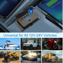 Load image into Gallery viewer, Car Charger Socket Adapter with Switch, 2-4-Ports Charging Splitter, Outlet for Bus, RV, ATV,Truck,Boat,Outlet,12V,24V, PD,QC3.0