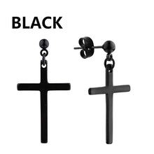 Load image into Gallery viewer, 1 Pairs Punk Stainless Steel Stud Earrings Black Earrings Set For Men Women Vintage Hip Hop Piercing Ear Jewelry