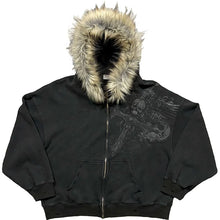 Load image into Gallery viewer, Autumn/Winter Y2k Women Aesthetic Harajuku Faux Fur Collar Hoodies Clothes Graphic Hip Hop Punk Gothic Zip Up Hoodies 2026 new
