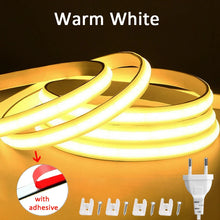 Load image into Gallery viewer, 220V Led Strip High Brightness COB LED Strip 220V Flexible Ribbon for Room Bedroom Kitchen Outdoor Garden Lighting