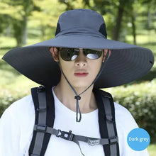 Load image into Gallery viewer, 15cm Brim Polyester Sun Hat UV Protection Breathable Mesh Cap Foldable Outdoor Hat