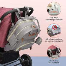 Load image into Gallery viewer, 3 In 1 Diaper Bag Backpack Foldable Baby Bed Waterproof Travel Bag with USB Charge Diaper Bag Backpack with Changing Bed 3 types
