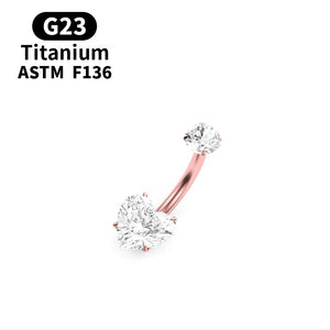 Titanium Heart Crystal Belly Button Ring Dangle Navel Piercing Jewelry