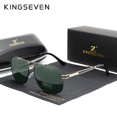 KingSeven Polarized Sunglasses - UV400 Red Mirror Lens Square Unisex Eyewear