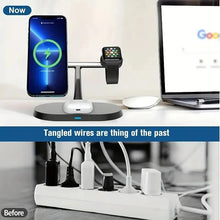 Load image into Gallery viewer, 3 In 1 Magnetic Wireless Charger Stand for iPhone 15 14 13 12 Pro Max Apple Watch AirPods