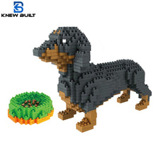 Load image into Gallery viewer, KNEW BUILT Dachshund Dog Model Mini Building Block Toy Set 9 Style for Pet Enthusiasts Teddy Hughes Corgi Collie Pet Style Brick