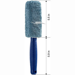 2-Piece Car Wash Brush Microfiber Tire Scrubber Wheel Trunk Dust Remover Clean Tool