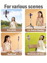 Load image into Gallery viewer, 1700mm Selfie Stick Wireless Selfie Stick Phone Tripod Extendable  Stand Foldable Monopod For Smartphones Balance Steady Shootin