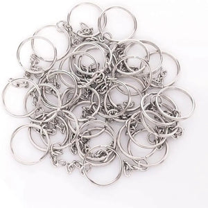 30PCS Split Key Ring Chain Silver Metal Parts Jump Rings Connector DIY Jewelry