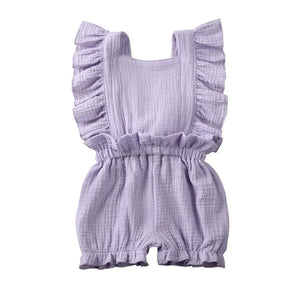 Toddler Baby Girls Rompers Ruffle Sleeve Solid Romper Jumpsuit Outfit Clothes Snowsuit