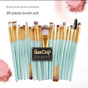 20pcs Makeup Brushes Set Portable Blush Eyeshadow Powder Beauty Tools Complete Kit