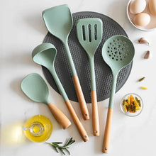 Load image into Gallery viewer, NEW Silicone Spatula Non Stick Pan Wooden Handle Silicone Vegetable Heat-resistant Silicone Cooking Spatula Spoon Kitchen tool
