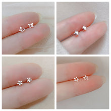 Load image into Gallery viewer, New Heart Stud Earrings for Women Hypoallergenic Daily Wear Minimalist Cute Star Silver Color Ear Girls Pierc Jewelry Gifts