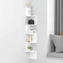 Load image into Gallery viewer, 5-layer wooden wall rack corner rack wall-mounted bookshelf modern simple home decoration storage