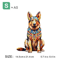 Load image into Gallery viewer, Wooden Dog Jigsaw Puzzle - Unique Gift Box, Irregular Animal Shape, Personalized Family Fun