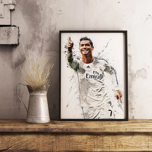 CR7 Cristiano Ronaldo Canvas Art – Portugal Football Star Motivational Quote Decor