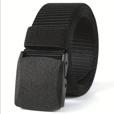 Men's Tactical Belt Black Nylon Quick Release Automatic Buckle Sports Casual Wear