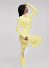 Load image into Gallery viewer, FUBEIKE Women's Yoga Set Fashion Sexy Slim Fit Long Sleeve Zipper Sports Gym Workout Legging Bodysuits Outdoor Activewear